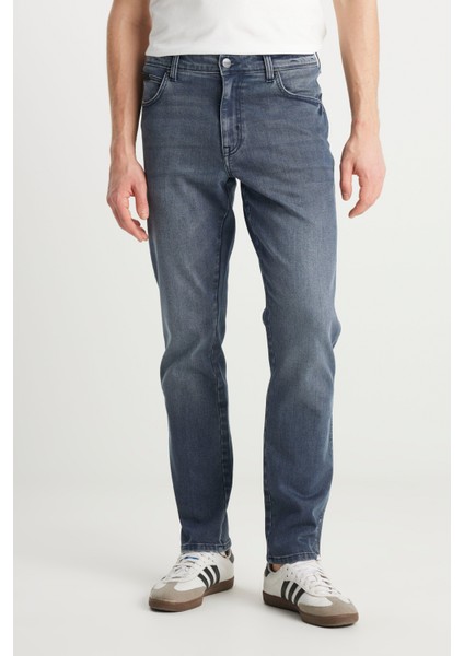 %100 Pamuk Frank Relaxed Fit Geniş Kesim Açık Gri Jean Denim Pantolon modelleri