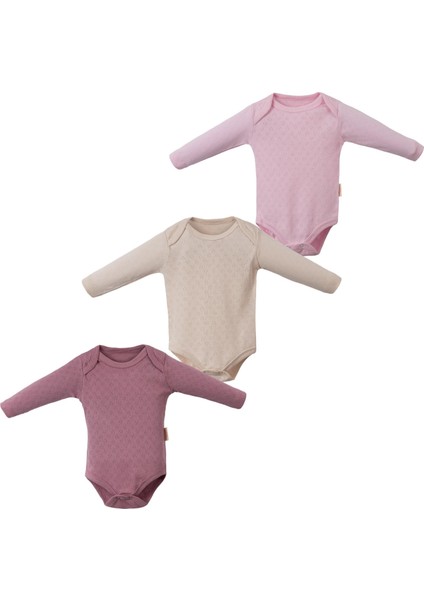 Desenli U.kol Üçlü Body Set