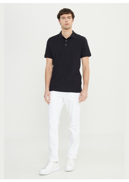 Polo Yaka Jakarlı Siyah Erkek T-Shirt ACE091252298_SYH