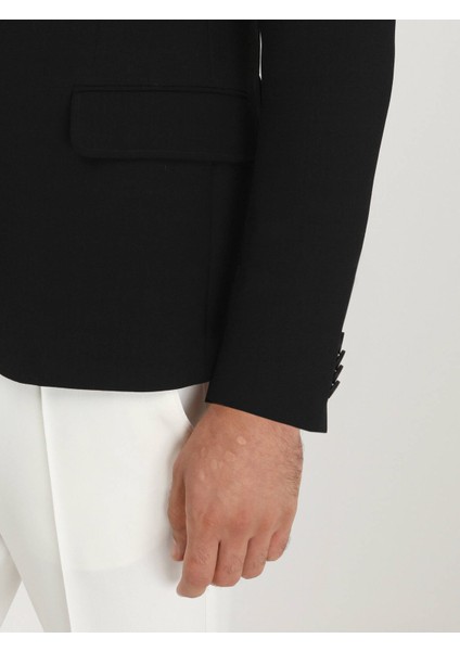 Siyah Düz Slim Fit Ceket fırsatları