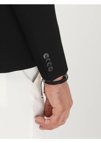 Siyah Düz Slim Fit Ceket indirimleri