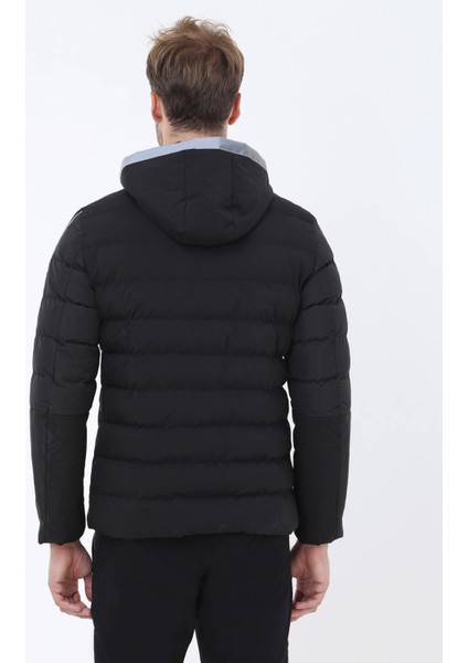 Siyah Regular Fit Kapüşonlu Casual Dokuma Mont indirimleri