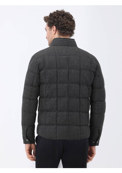 Antrasit Regular Fit Dik Yaka Casual Dokuma Mont indirimleri
