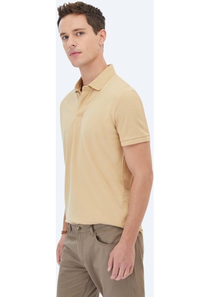 Deve Tüyü Polo Yaka %100 Pamuk T-Shirt