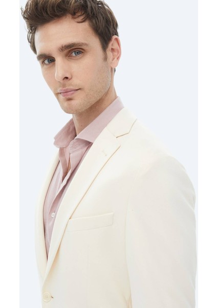 Ekru Düz Modern Fit Örme Ceket modelleri