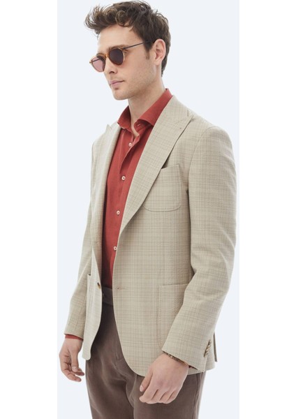 Vizon Kareli Modern Fit Yün Karışımlı Ceket modelleri