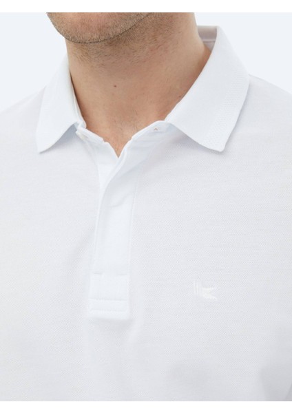 Beyaz Polo Yaka %100 Pamuk T-Shirt indirimleri