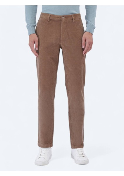 Deve Tüyü Dokuma Regular Fit Kadife Casual Pamuk Karışımlı Pantolon