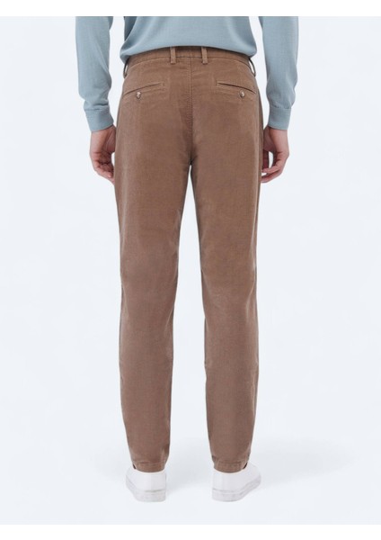 Deve Tüyü Dokuma Regular Fit Kadife Casual Pamuk Karışımlı Pantolon