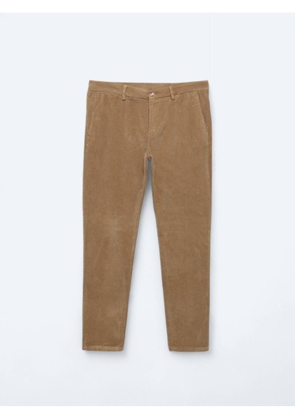 Deve Tüyü Dokuma Regular Fit Kadife Casual Pamuk Karışımlı Pantolon