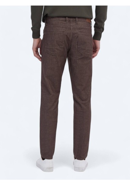 Kahverengi Dokuma Slim Fit Casual Pamuk Karışımlı Pantolon fırsatları