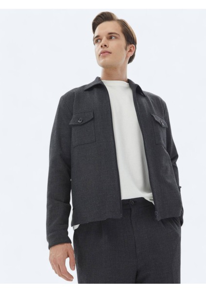Antrasit Mikro Modern Fit Takım Elbise