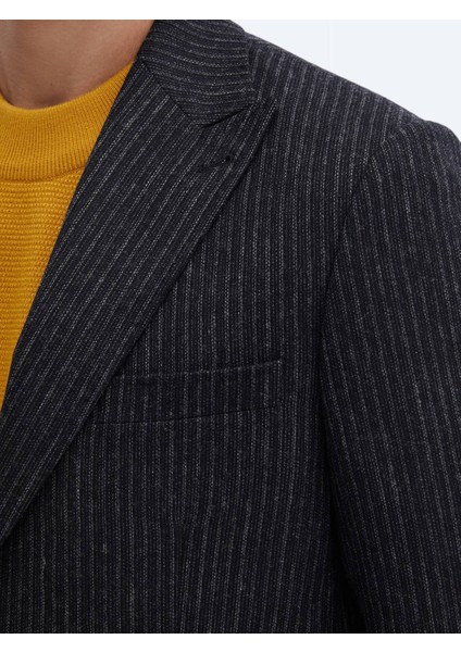 Antrasit Desenli Modern Fit Yün Karışımlı Ceket fırsatları