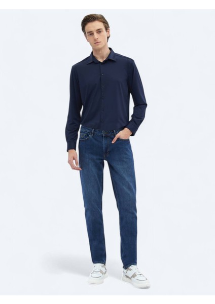 Lacivert Düz Regular Fit Casual Gömlek fiyatları