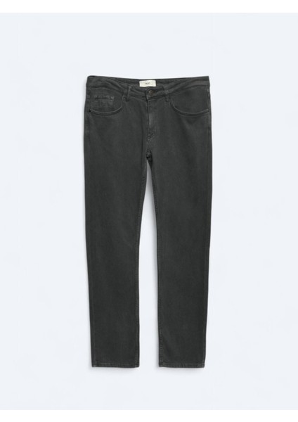 Antrasit Dokuma Slim Fit Casual Pamuk Karışımlı Pantolon