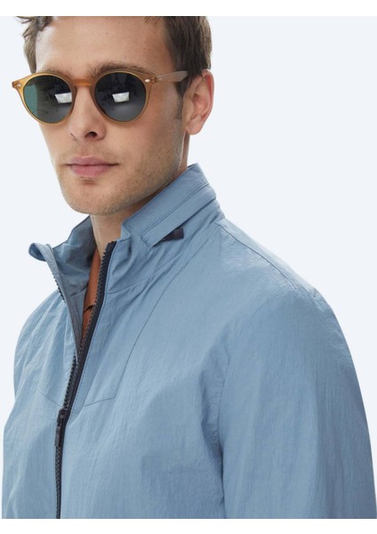 Mavi Regular Fit Gizli Kapüşon Casual Dokuma Mont fırsatları