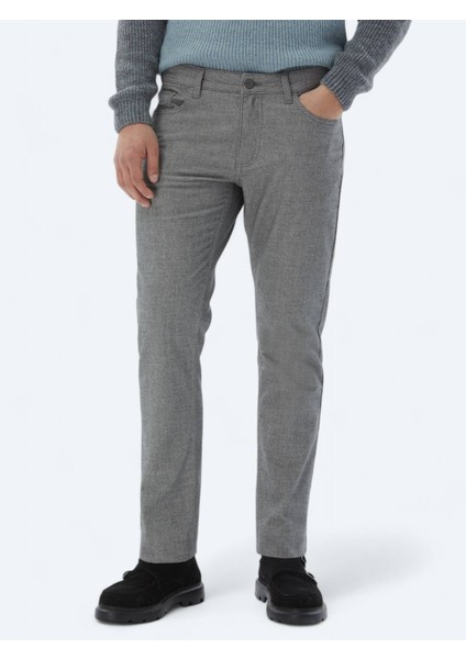 Gri Dokuma Slim Fit Casual Pamuk Karışımlı Pantolon fiyatları