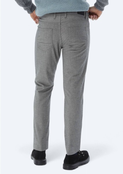 Gri Dokuma Slim Fit Casual Pamuk Karışımlı Pantolon indirimleri