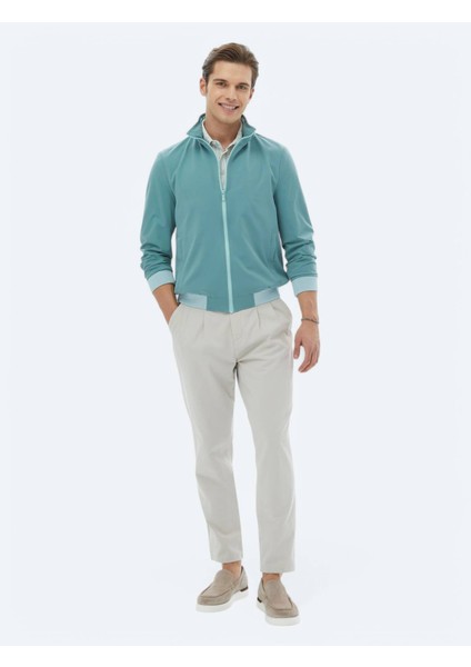 Koyu Mint Regular Fit Dik Yaka Casual Dokuma Mont fiyatları