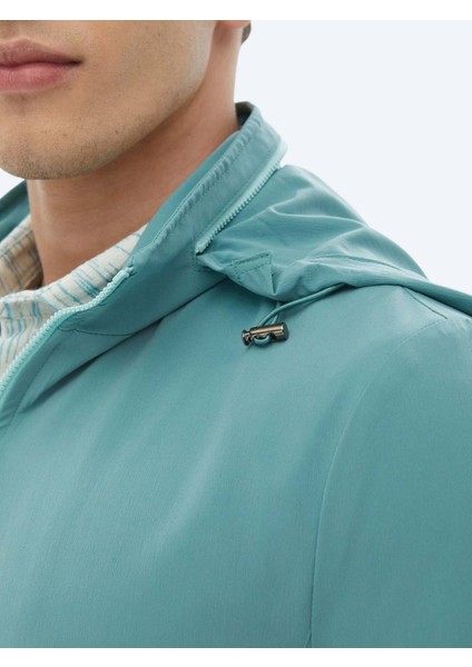 Koyu Mint Regular Fit Dik Yaka Casual Dokuma Mont indirimleri