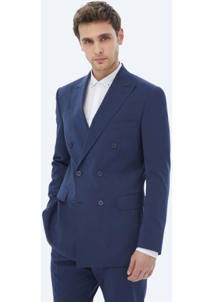 Lacivert Mikro Slim Fit Takım Elbise