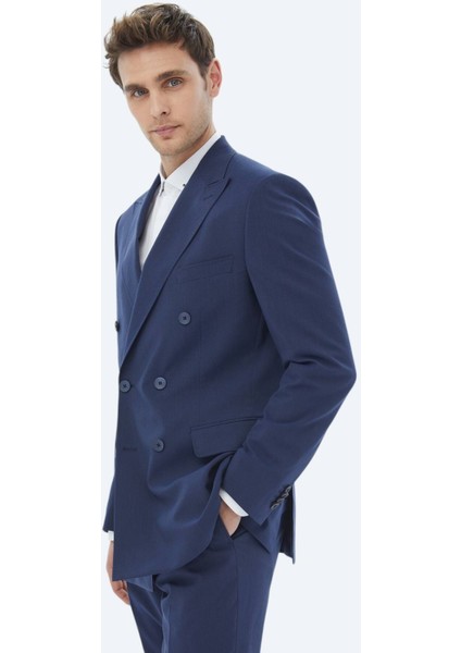 Lacivert Mikro Slim Fit Takım Elbise