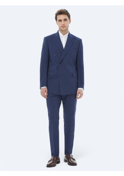 Lacivert Mikro Slim Fit Takım Elbise