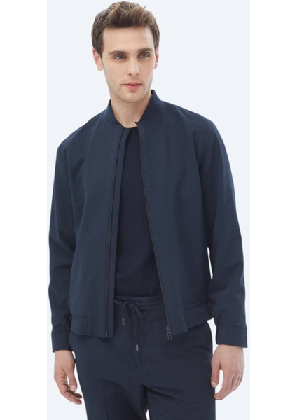Lacivert Çizgili Oversize Fit Takım Elbise