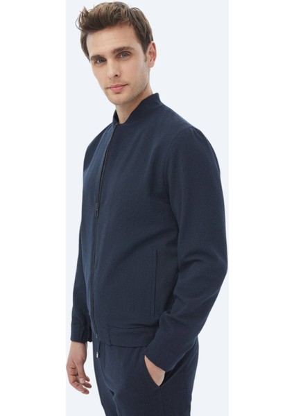 Lacivert Çizgili Oversize Fit Takım Elbise