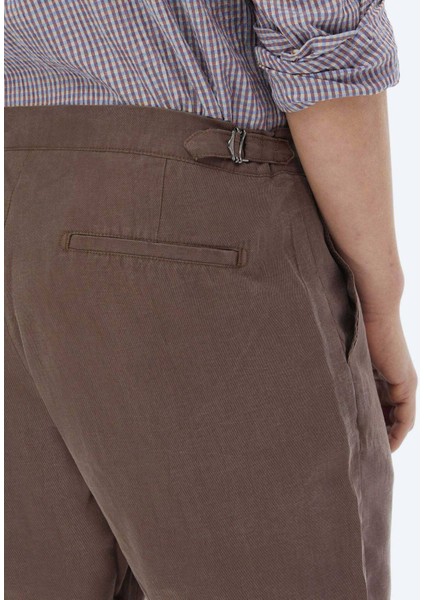 Kahverengi Dokuma Carrot Fit Casual Bermuda fırsatları