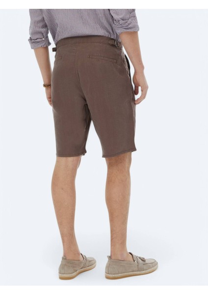 Kahverengi Dokuma Carrot Fit Casual Bermuda indirimleri