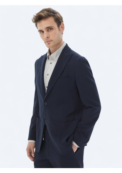 Lacivert Desenli Modern Fit Takım Elbise fırsatları