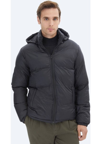 Siyah Regular Fit Casual Dokuma Mont