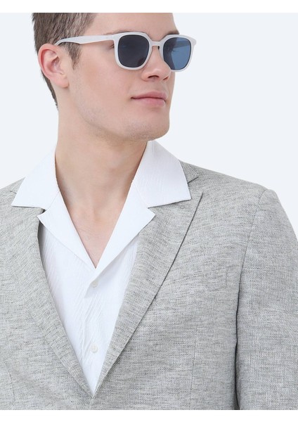 Açık Haki Mikro Modern Fit Keten Karışımlı Ceket
