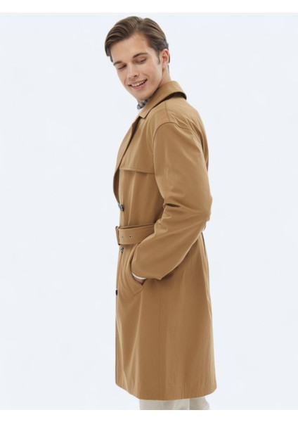 Deve Tüyü Oversize Fit Kruvaze Yaka Casual Dokuma Pardesü indirimleri