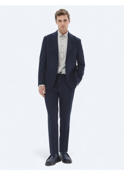 Lacivert Desenli Modern Fit Takım Elbise fiyatları
