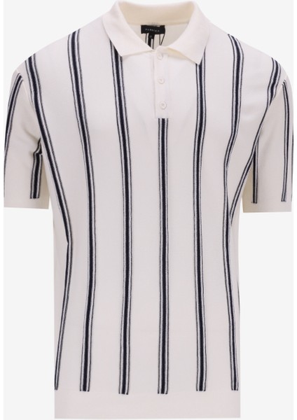 Polo Yaka Regular Fit Çizgili Beyaz Erkek Kazak FC5SM-KZK 2760