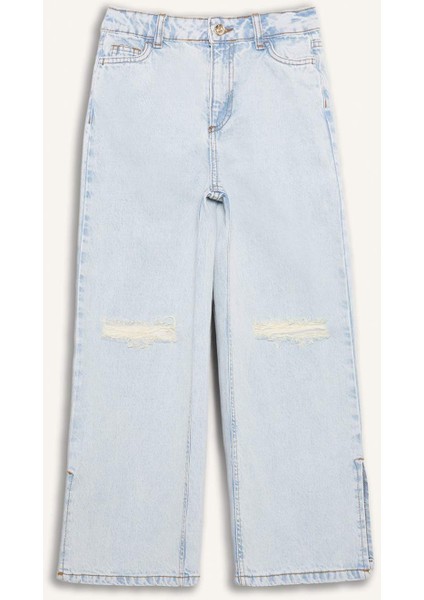 Kız Çocuk Wide Leg Yırtık Detaylı Geniş Paça Jean Pantolon Z4708A625SP