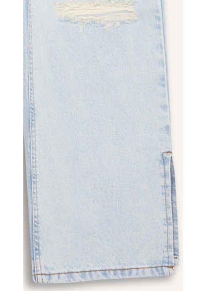 Kız Çocuk Wide Leg Yırtık Detaylı Geniş Paça Jean Pantolon Z4708A625SP