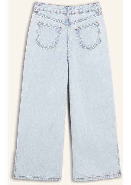 Kız Çocuk Wide Leg Yırtık Detaylı Geniş Paça Jean Pantolon Z4708A625SP