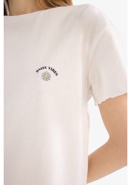 Pijama Takımı Kısa Kollu Üst Esnek Belli Uzun Altı-Fall in Love F1595AX25SM