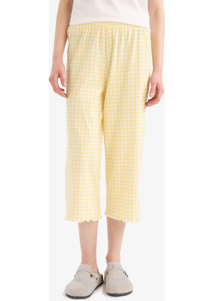 Pijama Takımı Kısa Kollu Üst Esnek Belli Uzun Altı-Fall in Love F1595AX25SM