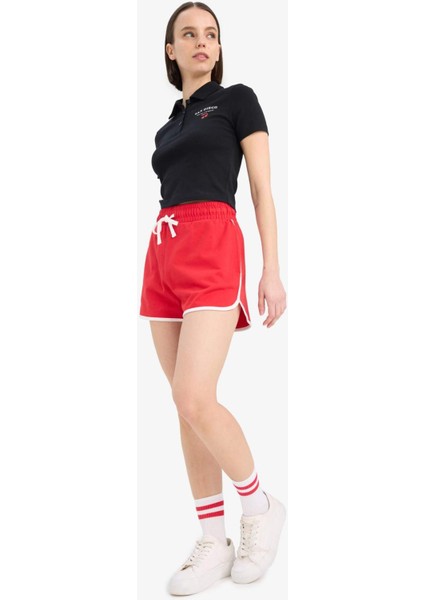 Coool Regular Fit Esnek Belli Bağcıklı Kalın Kumaş Mini Şort A6224AX25SM