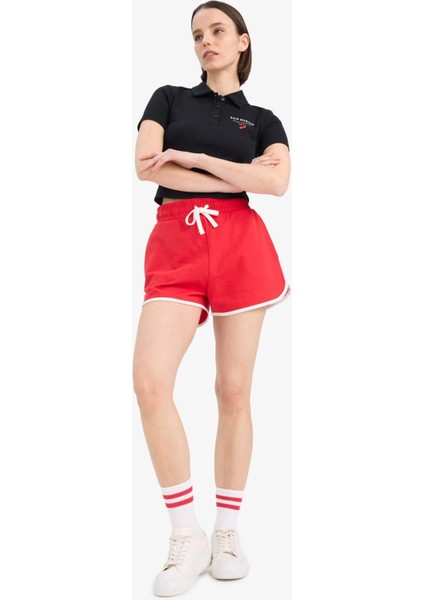 Coool Regular Fit Esnek Belli Bağcıklı Kalın Kumaş Mini Şort A6224AX25SM