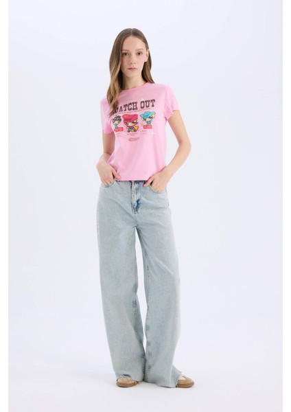 Coool PowerPuff Girls Regular Fit Bisiklet Yaka Ribana Kısa Kollu Tişört D9126AX25SM fiyatları