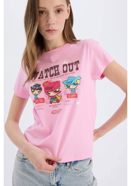 Coool PowerPuff Girls Regular Fit Bisiklet Yaka Ribana Kısa Kollu Tişört D9126AX25SM fırsatları