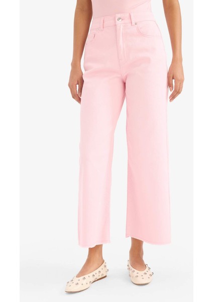 Culotte Gabardin Kumaş Pantolon Yüksek Bel Geniş Paça C7535AX25SP