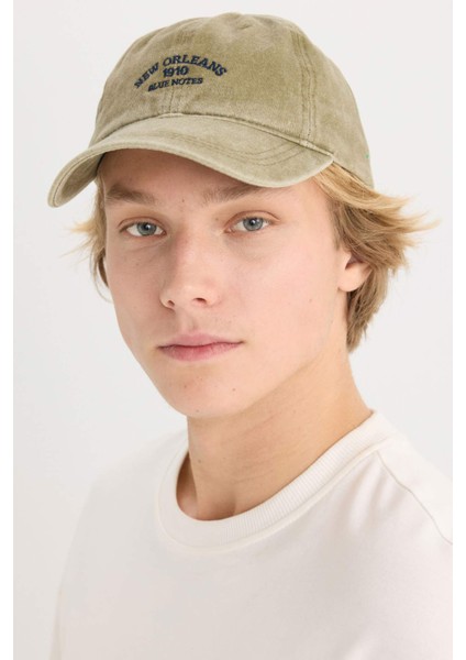 Unisex Etiket Baskılı Jean Beyzbol Basketbol Şapkası D7823AX25SM