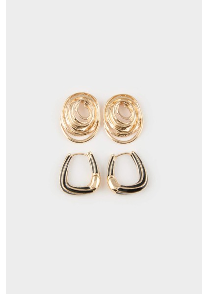 Kadın 2'li Gold Küpe E9075AXNS