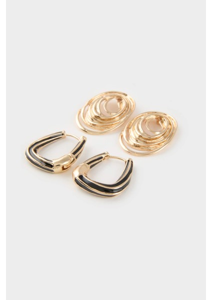 Kadın 2'li Gold Küpe E9075AXNS